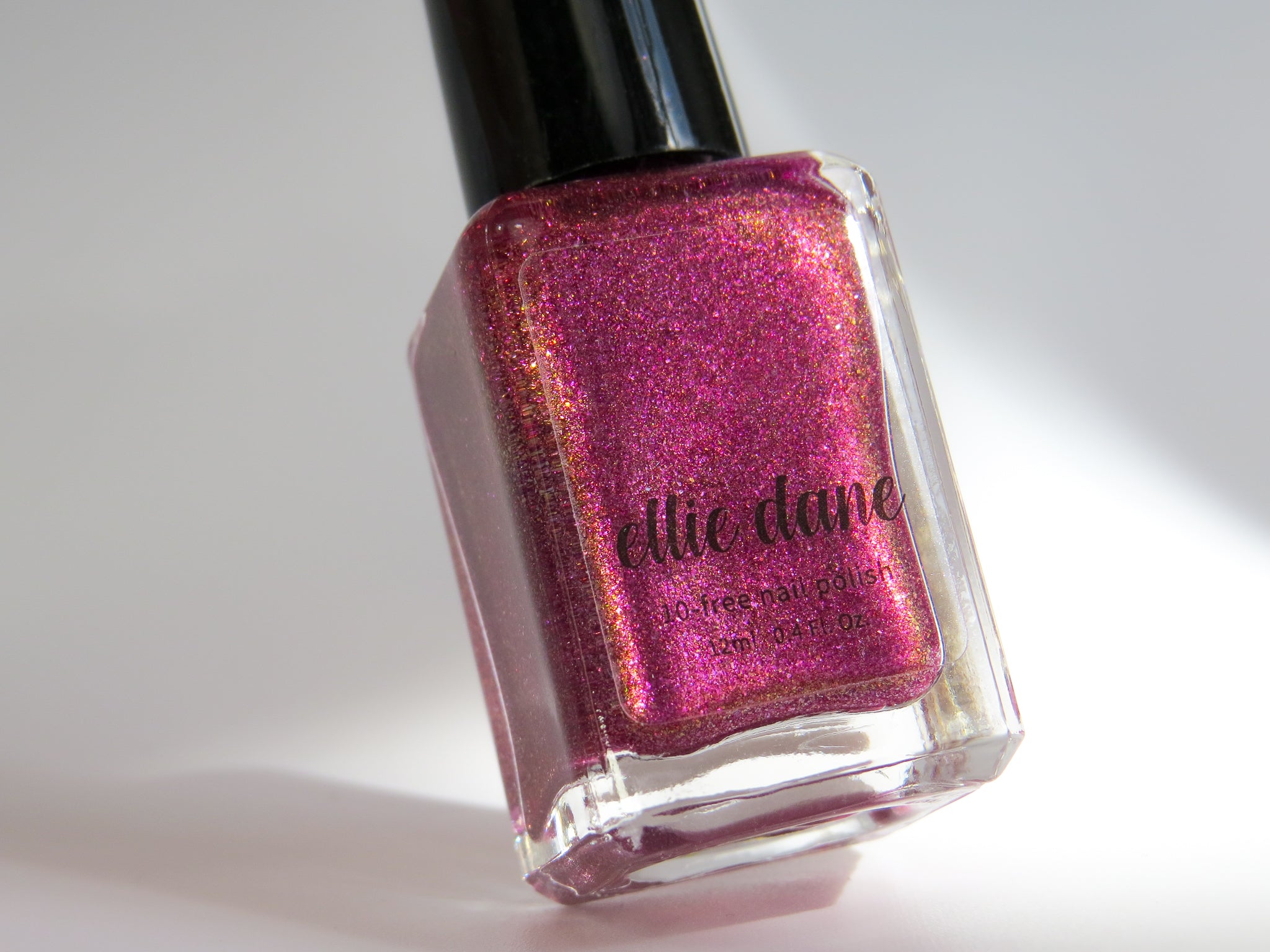 Love Letter Fuchsia Pink Nail Polish Side of Bottle by Ellie Dane Cosmetics