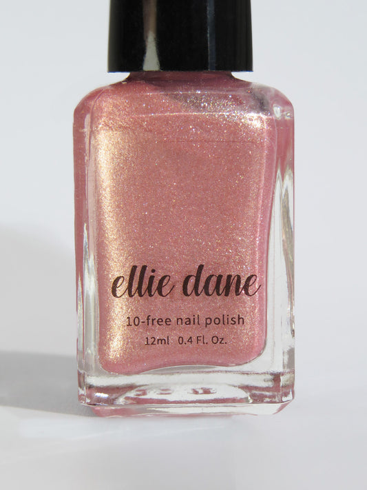 Champagne, Please rose gold nail polish bottle by Ellie Dane Cosmetics