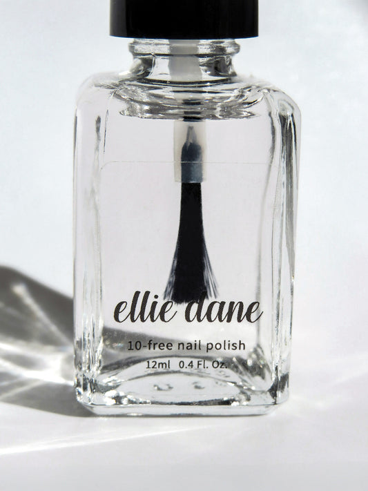 Crystal Clear nail polish shiny top coat bottle