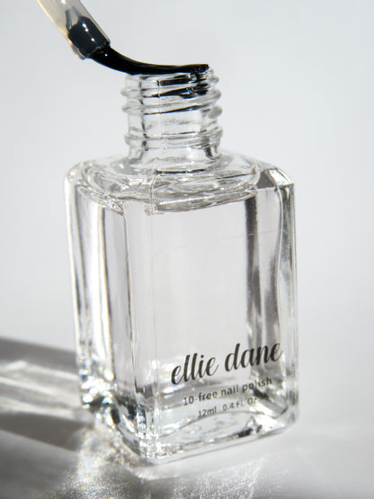 Crystal Clear glossy topcoat nail polish bottle with brush