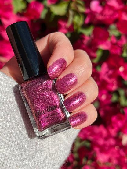 Swatch of Love Letter Metallic Pink Nail Polish