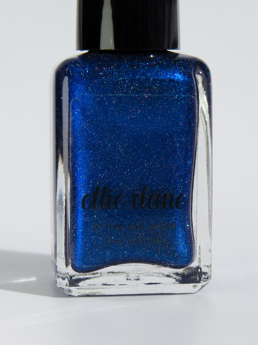 Ocean of Memories royal blue holographic nail polish by Ellie Dane Cosmetics