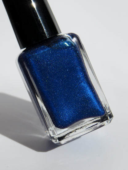 Ocean of Memories royal blue holographic nail polish bottle